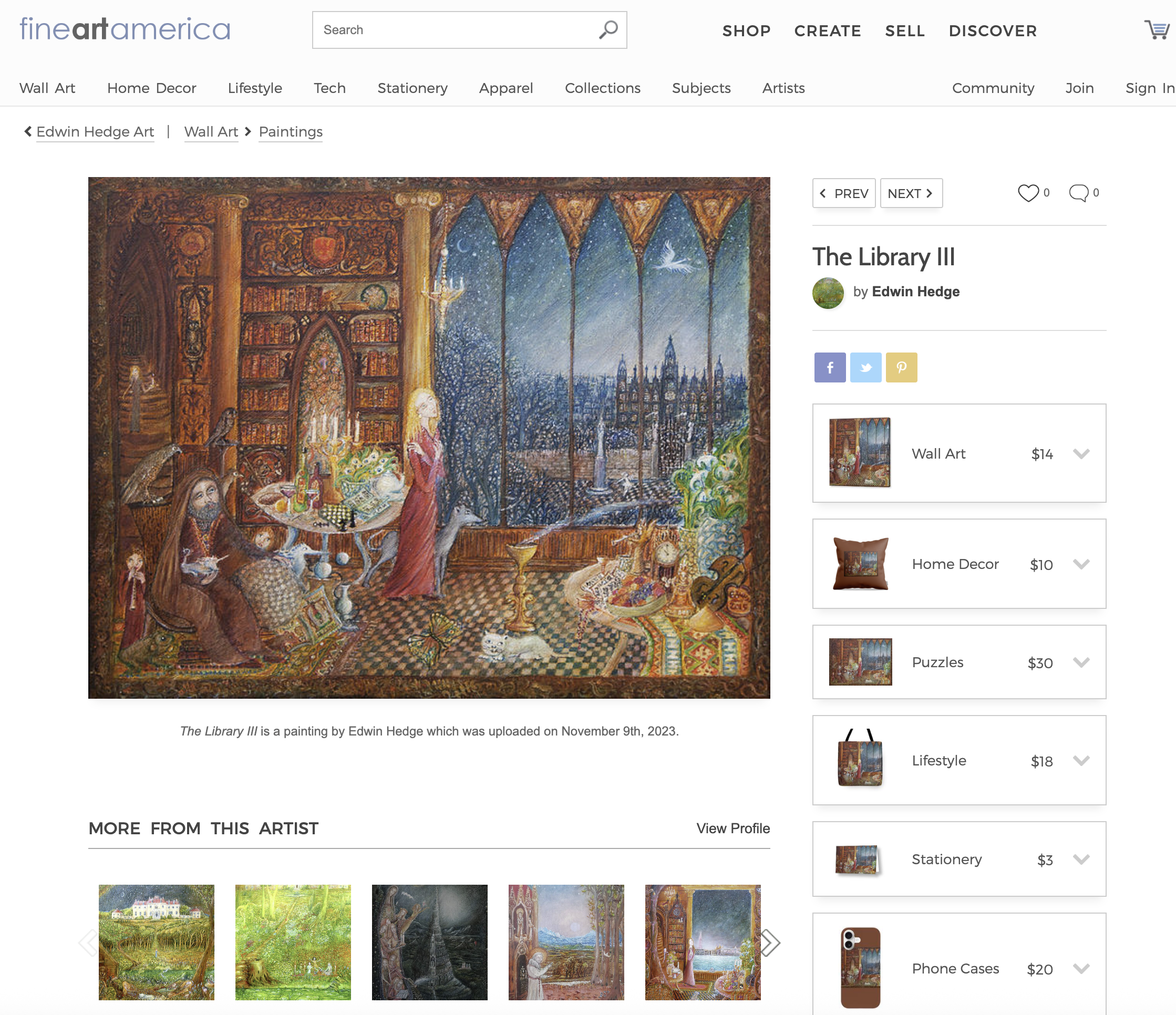 Edwin Hedge - Fine Art America store